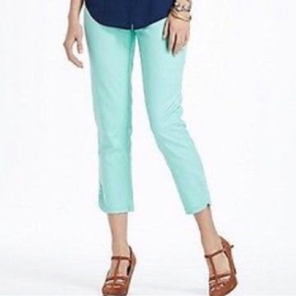 Anthropologie Cropped Mint Green Pants